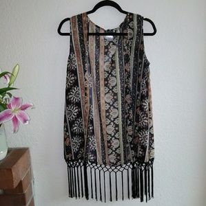 ~Earthbound Trading festival vest with fringe.~